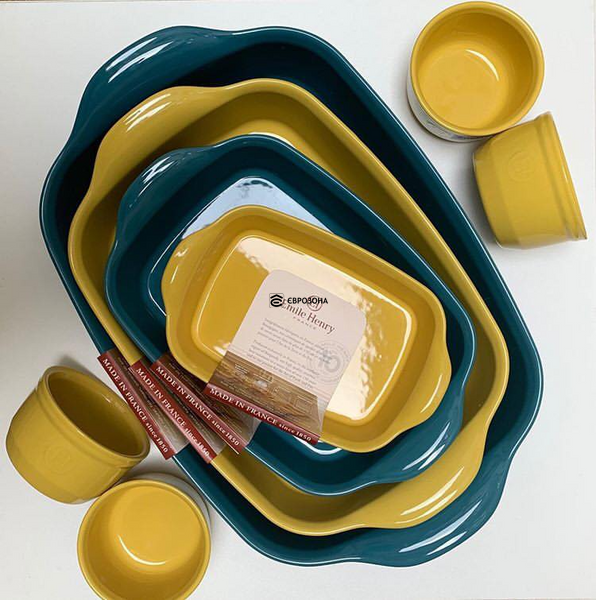Форма для запекания прямоугольная Emile Henry Ovenware 36,5х23,5 см голубая (609652) фото