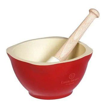 Cтупка з товкачем Emile Henry Kitchen tools 0.45л, червона (340255) фото