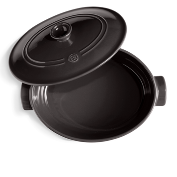 Каструля з кришкою овальна Emile Henry Cookware 6 л чорна (794560) фото