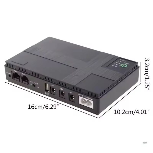 UPS (ДБЖ) DC1036 для роутерів 10400mAh USB-DC 36W-2A-5V/9V/12V (UPS-1036P) фото