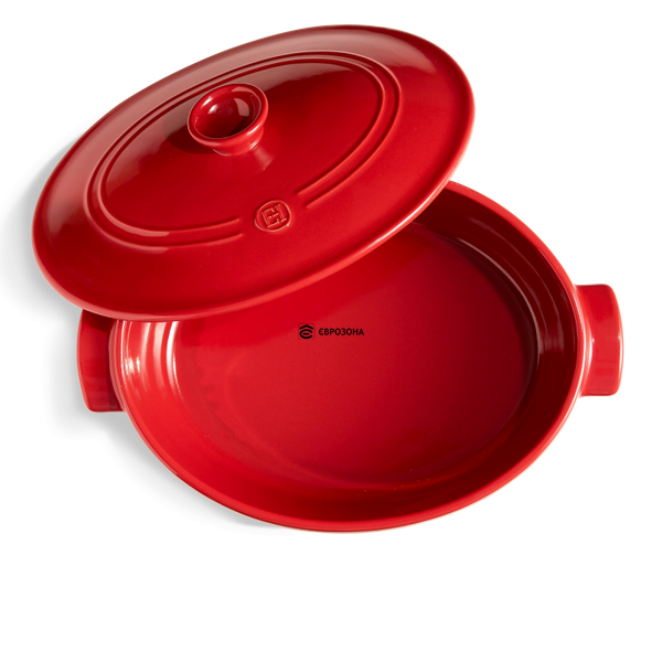 Кастрюля с крышкой овальная Emile Henry Cookware 6 л красная (344560) фото