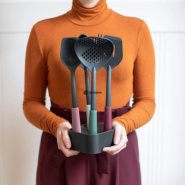 Набор кухонных приборов с подставкой Brabantia Tasty+ 6 предметов, разноцветный (123184) фото
