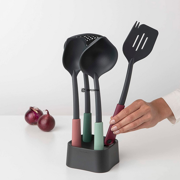 Набор кухонных приборов с подставкой Brabantia Tasty+ 6 предметов, разноцветный (123184) фото