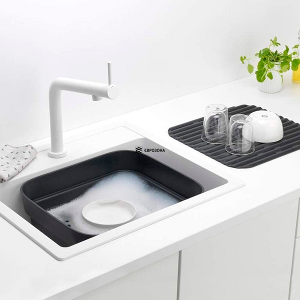 Чаша для мытья посуды с сушильным поддоном Brabantia Dish Washing + Organising черная (302664) фото