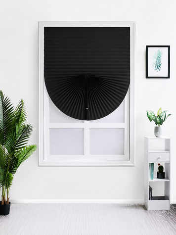 Жалюзі-плісе на вікна самоклеючі 60x180 см, Чорний  (BLINDS-BLACK60X80) фото
