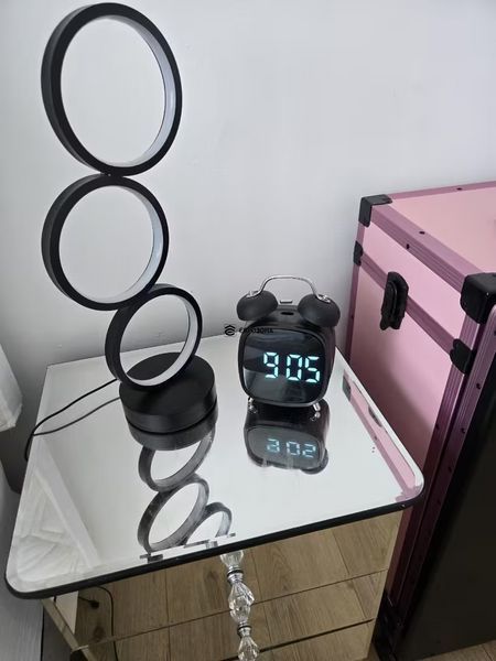 Настільний електронний LED годинник будильник USB регулюванням яскравості чорний (Time-01) фото