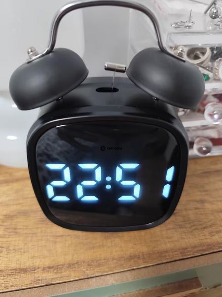 Настільний електронний LED годинник будильник USB регулюванням яскравості чорний (Time-01) фото