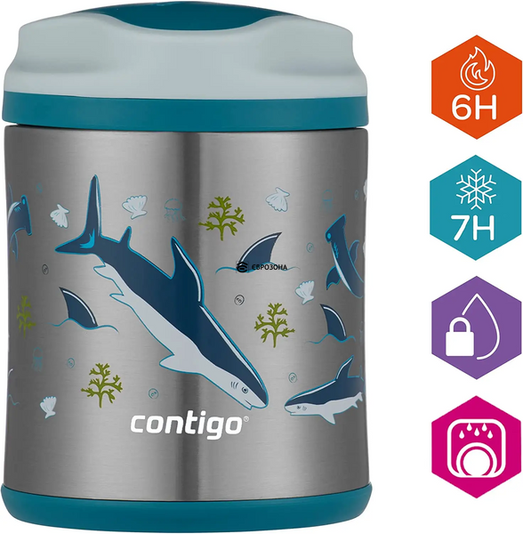 Термос детский для еды Contigo Food Jar 0,3 л стальной (2136765) фото