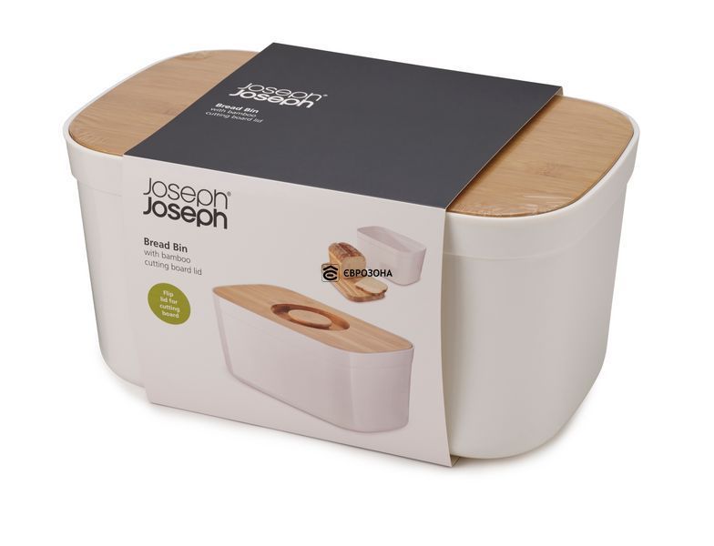 Хлебница Joseph Joseph Bread Bin с бамбуковою крышкой-доской (81097) фото