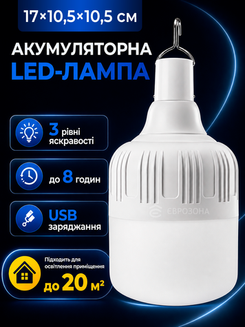 17&times;10,5&times;10,5 см  - LED Лампа туристична кемпінгова cвітильник акумуляторний ліхтар нічник з підвісом фото