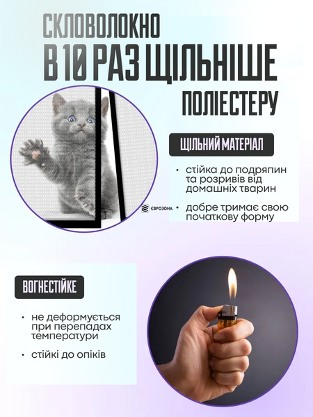 210x90 см - Антимоскітна сітка магнітна із Скловолокна на двері  Сіра (ANTIMOSKIT-210х90GR-UP) фото