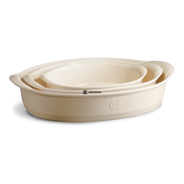 Форма для запекания овальная Emile Henry Ovenware 35х22,5 см бежевая (029052) фото