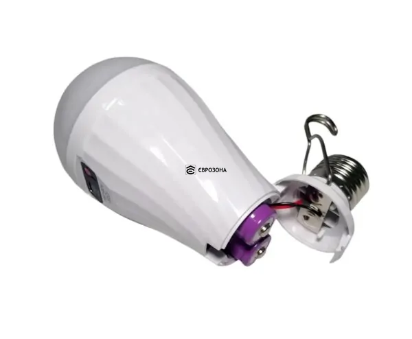 Аккумуляторная LED лампочка с фонариком  E27 20W - аварийная автономная переносная (LAMP-20W-L) фото