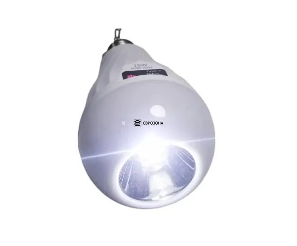Аккумуляторная LED лампочка с фонариком  E27 20W - аварийная автономная переносная (LAMP-20W-L) фото