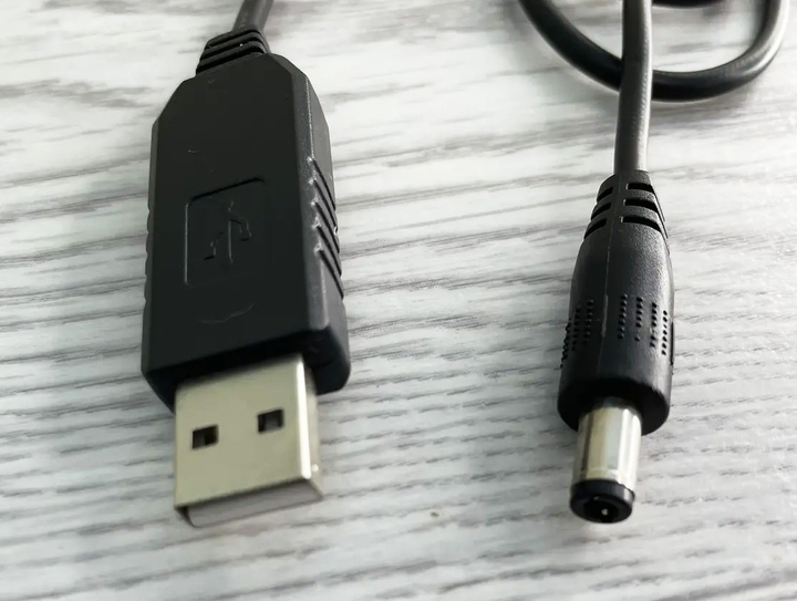 Кабель підвищуючий напругу з 5 В до 9 В для роутерів USB to DC 2.1x5.5 мм (CAB-09V) фото