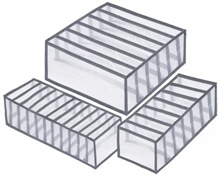 Нейлоновий органайзер для спідньої білизни набір 3 шт, сірий (ORG-003) фото