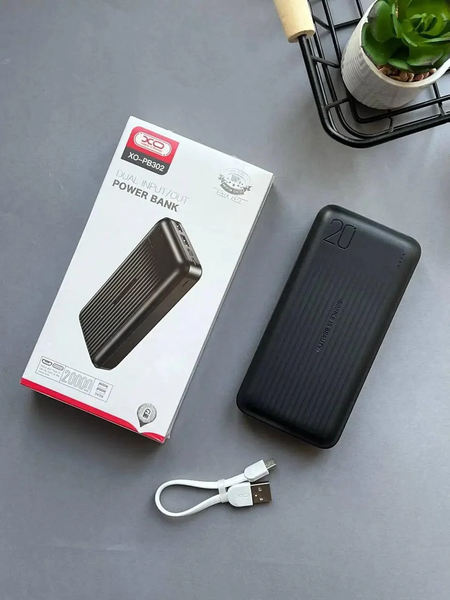 Портативний акумулятор Power Bank XO 20000mAh 2xUSB, 1xType-C, 1xMicro-USB Білий (PB302) фото