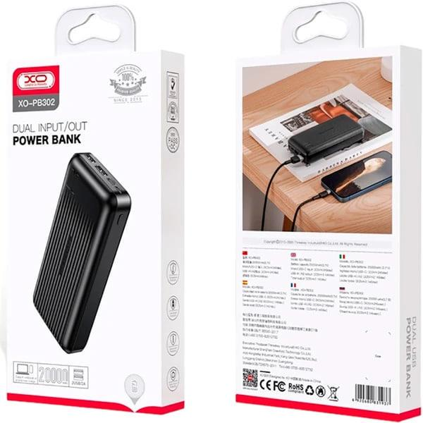 Портативный аккумулятор Power Bank XO 20000mAh 2xUSB, 1xType-C, 1xMicro-USB Белый (PB302) фото