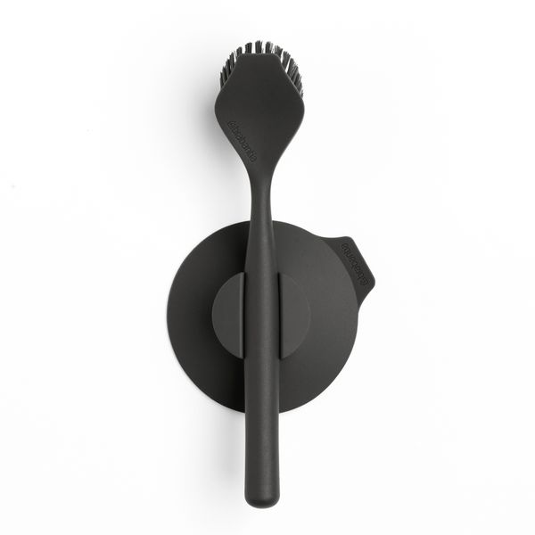 Щітка для посуду з підставкою-присоскою Brabantia Dish Washing + Organising чорна (117589) фото