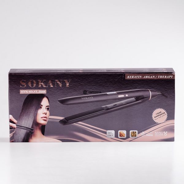 Утюжок для волос Sokany CL8288B с дисплеем Черный фото