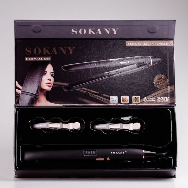 Утюжок для волос Sokany CL8288B с дисплеем Черный фото