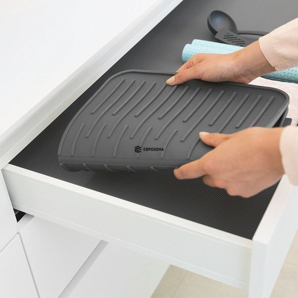Коврик-сушилка для посуды Brabantia Dish Washing + Organising 43,8х32,5 см серый (117442) фото
