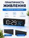 Електронний годинник цифровий LED будильник настільний з термометром календарем 2 будильниками підсвіткою USB AAA живлення чорний (Time-02) фото 5