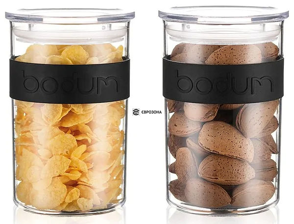 Набір банок для зберігання Bodum Presso 1 л, 2 шт, чорний (K11829-01SA) фото