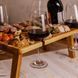 Винний столик-менажниця з дерева 50&times;30 см прямокутний на ніжках дуб фото 7