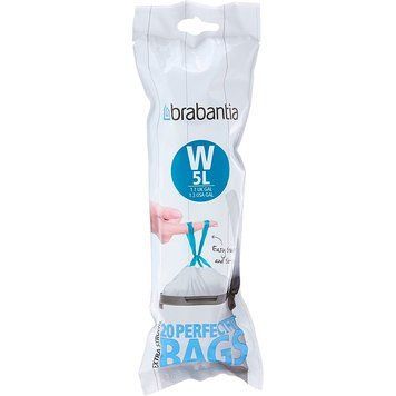 Набір сміттєвих пакетів Brabantia Bin Liners (5 л) &ldquo;W&rdquo; 20 шт білий (116681) фото