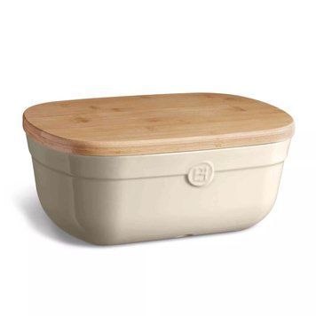 Хлібниця з кришкою-дошкою Emile Henry Storage 6.8 л, 35.5x24.8x15.5 см, бежевий (028750) фото